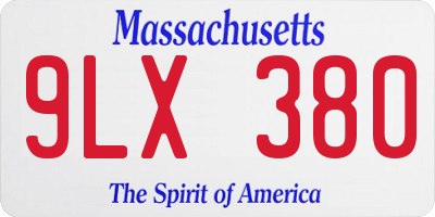 MA license plate 9LX380