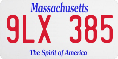 MA license plate 9LX385