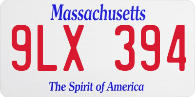 MA license plate 9LX394