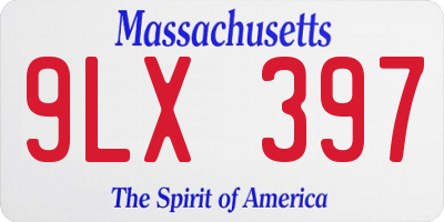 MA license plate 9LX397