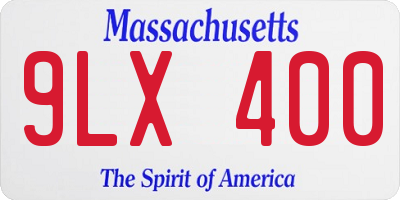 MA license plate 9LX400