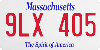 MA license plate 9LX405