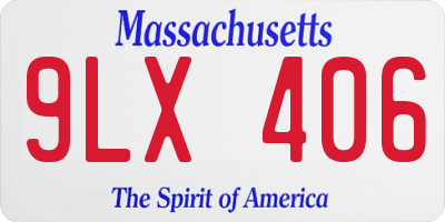 MA license plate 9LX406