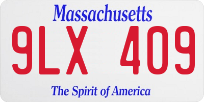 MA license plate 9LX409
