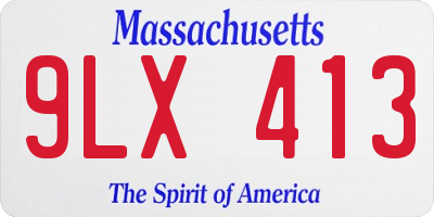 MA license plate 9LX413