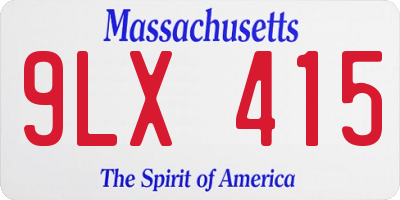 MA license plate 9LX415