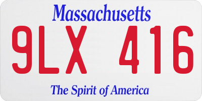 MA license plate 9LX416
