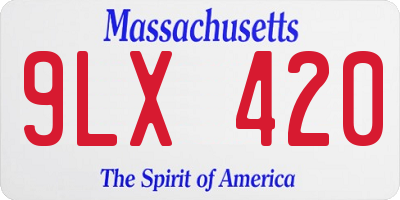 MA license plate 9LX420