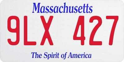 MA license plate 9LX427