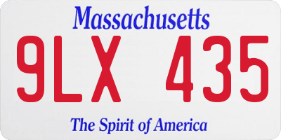 MA license plate 9LX435