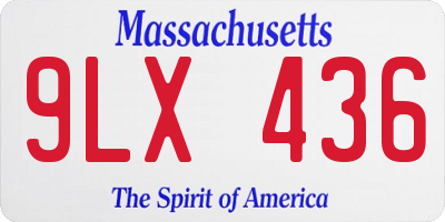 MA license plate 9LX436