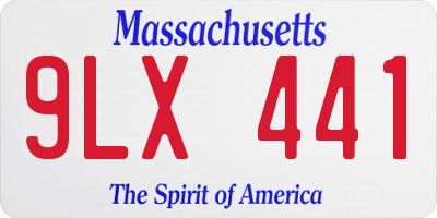MA license plate 9LX441