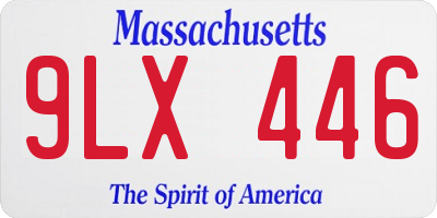 MA license plate 9LX446