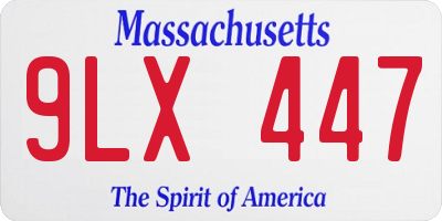 MA license plate 9LX447