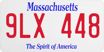 MA license plate 9LX448