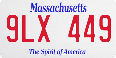 MA license plate 9LX449