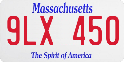 MA license plate 9LX450