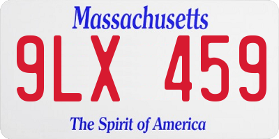 MA license plate 9LX459