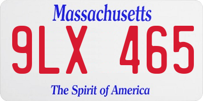 MA license plate 9LX465