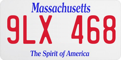 MA license plate 9LX468