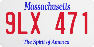 MA license plate 9LX471