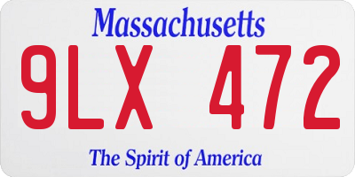 MA license plate 9LX472