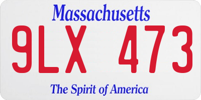 MA license plate 9LX473