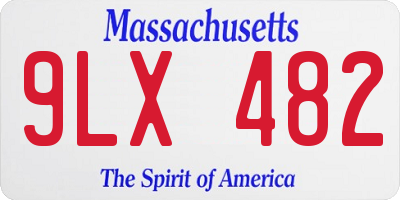 MA license plate 9LX482