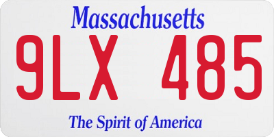 MA license plate 9LX485