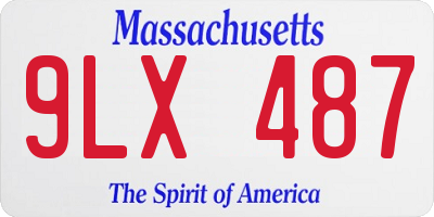 MA license plate 9LX487