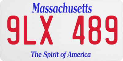 MA license plate 9LX489