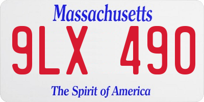MA license plate 9LX490