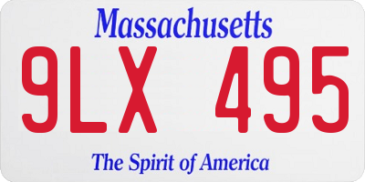 MA license plate 9LX495