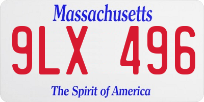 MA license plate 9LX496