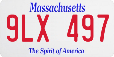 MA license plate 9LX497