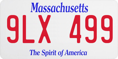 MA license plate 9LX499