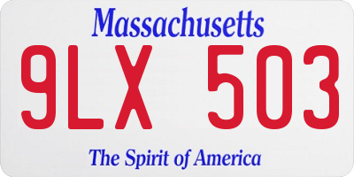 MA license plate 9LX503