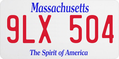 MA license plate 9LX504