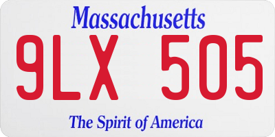 MA license plate 9LX505