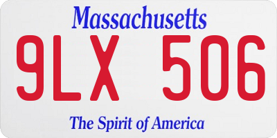 MA license plate 9LX506