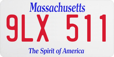 MA license plate 9LX511
