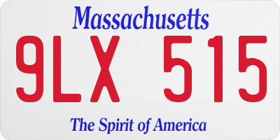 MA license plate 9LX515