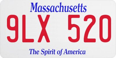 MA license plate 9LX520