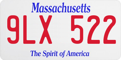 MA license plate 9LX522