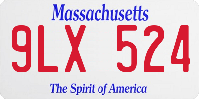 MA license plate 9LX524