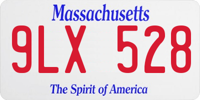 MA license plate 9LX528