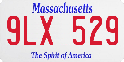 MA license plate 9LX529