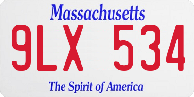 MA license plate 9LX534