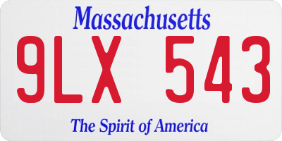MA license plate 9LX543