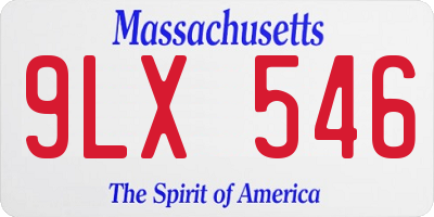 MA license plate 9LX546
